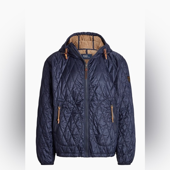 NWT! Polo by Ralph Lauren  Holborn Quilted Hooded Jacket Men’s Size L Navy - Picture 1 of 15